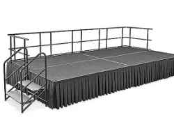 12' X 20' X 24 STAGE WITH RAILING AND BLACK SKIRTING